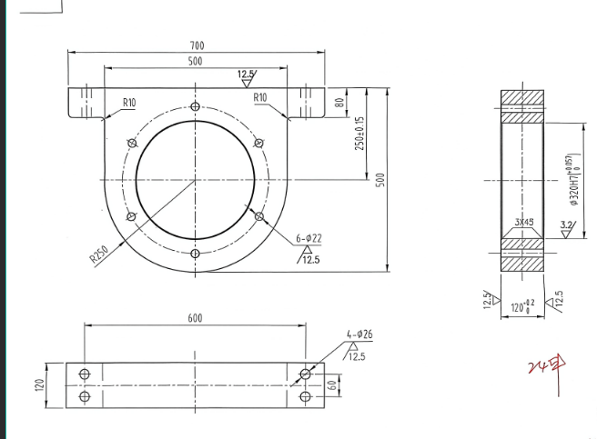 轴承座图纸完整